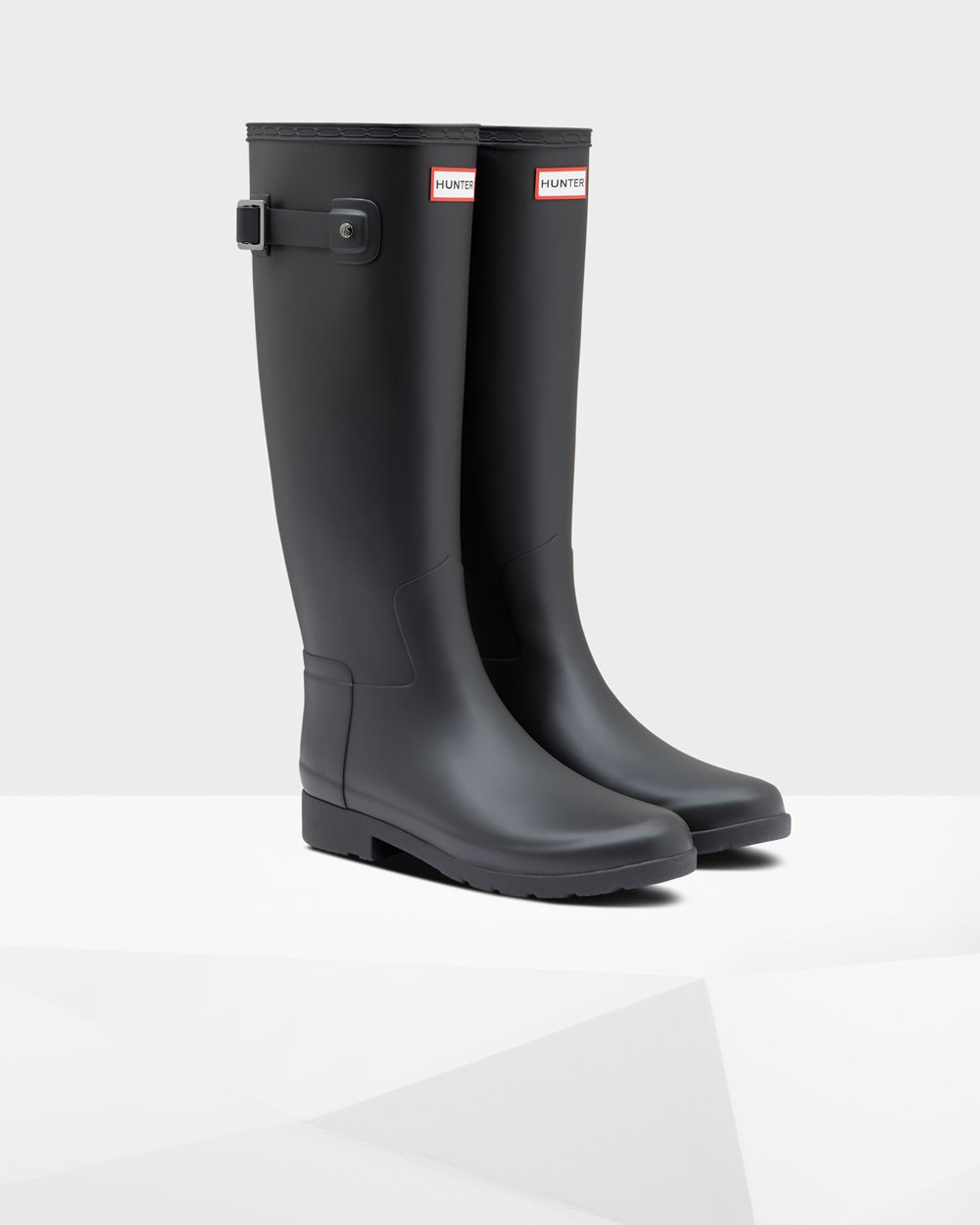 Hunter Mujer Refined Slim Fit - Botas de Lluvia Negras - 319-EFVNWH